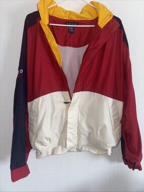 IZOD Vintage Offshore Racing FullZip Up Windbreaker Jacket Size M